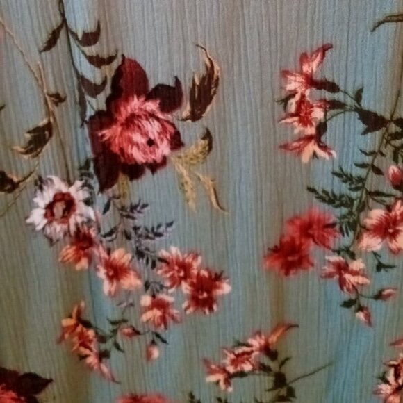 Gorgeous Suzanne Betro Women's XL Floral Boho Tassel Tie Tunic Top - Picture 9 of 13